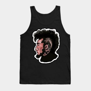 punk rocker with mohawk and tattoo, hand drawn illustration Tank Top